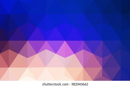 Multicolor blue, yellow, orange polygonal illustration, which consist of triangles. Geometric background in Origami style with gradient. Triangular design for your business.