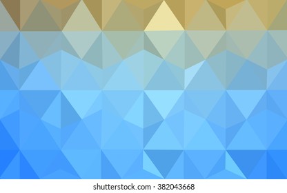 Multicolor blue, yellow, orange polygonal illustration, which consist of triangles. Geometric background in Origami style with gradient. Triangular design for your business.