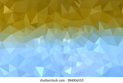 Multicolor blue, yellow, orange polygonal illustration, which consist of triangles. Geometric background in Origami style with gradient. Triangular design for your business.