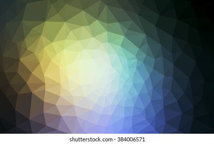 Multicolor blue, yellow, orange polygonal illustration, which consist of triangles. Geometric background in Origami style with gradient. Triangular design for your business.