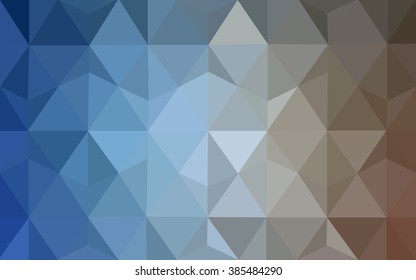 Multicolor blue, yellow, orange polygonal illustration, which consist of triangles. Geometric background in Origami style with gradient. Triangular design for your business.