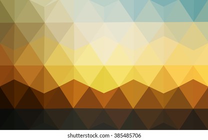 Multicolor blue, yellow, orange polygonal illustration, which consist of triangles. Geometric background in Origami style with gradient. Triangular design for your business.