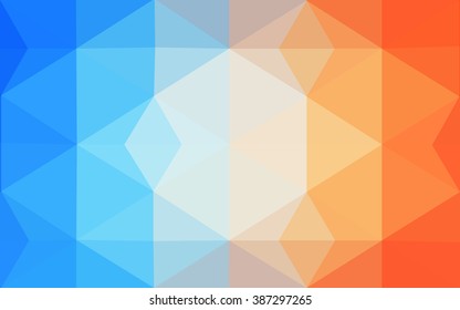 Multicolor blue, yellow, orange polygonal illustration, which consist of triangles. Geometric background in Origami style with gradient. Triangular design for your business.