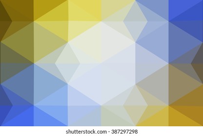 Multicolor blue, yellow, orange polygonal illustration, which consist of triangles. Geometric background in Origami style with gradient. Triangular design for your business.