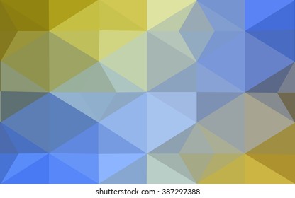 Multicolor blue, yellow, orange polygonal illustration, which consist of triangles. Geometric background in Origami style with gradient. Triangular design for your business.