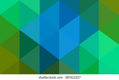 Multicolor blue, yellow, orange polygonal illustration, which consist of triangles. Geometric background in Origami style with gradient. Triangular design for your business.