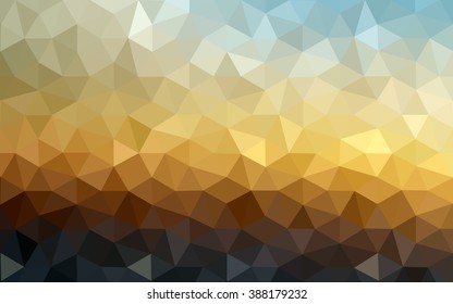Multicolor blue, yellow, orange polygonal illustration, which consist of triangles. Geometric background in Origami style with gradient. Triangular design for your business.