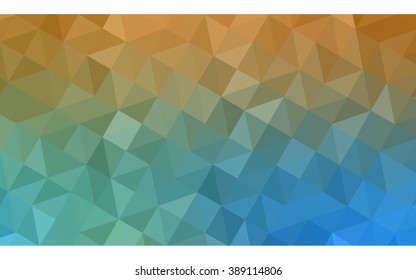 Multicolor blue, yellow, orange polygonal illustration, which consist of triangles. Geometric background in Origami style with gradient. Triangular design for your business.