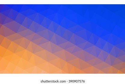 Multicolor blue, yellow, orange polygonal illustration, which consist of triangles. Geometric background in Origami style with gradient. Triangular design for your business.