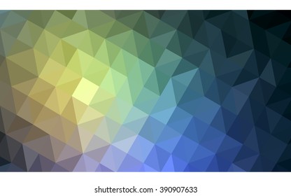 Multicolor blue, yellow, orange polygonal illustration, which consist of triangles. Geometric background in Origami style with gradient. Triangular design for your business.