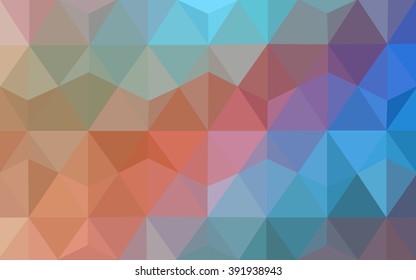 Multicolor blue, yellow, orange polygonal illustration, which consist of triangles. Geometric background in Origami style with gradient. Triangular design for your business.