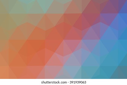 Multicolor blue, yellow, orange polygonal illustration, which consist of triangles. Geometric background in Origami style with gradient. Triangular design for your business.