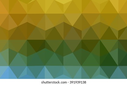 Multicolor blue, yellow, orange polygonal illustration, which consist of triangles. Geometric background in Origami style with gradient. Triangular design for your business.