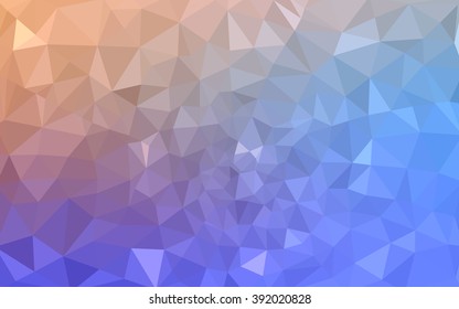 Multicolor blue, yellow, orange polygonal illustration, which consist of triangles. Geometric background in Origami style with gradient. Triangular design for your business.