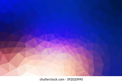 Multicolor blue, yellow, orange polygonal illustration, which consist of triangles. Geometric background in Origami style with gradient. Triangular design for your business.