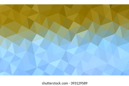 Multicolor blue, yellow, orange polygonal illustration, which consist of triangles. Geometric background in Origami style with gradient. Triangular design for your business.