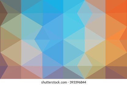 Multicolor blue, yellow, orange polygonal illustration, which consist of triangles. Geometric background in Origami style with gradient. Triangular design for your business.