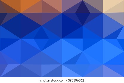 Multicolor blue, yellow, orange polygonal illustration, which consist of triangles. Geometric background in Origami style with gradient. Triangular design for your business.