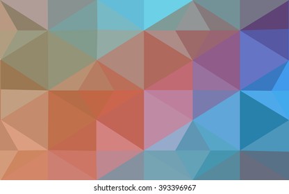 Multicolor blue, yellow, orange polygonal illustration, which consist of triangles. Geometric background in Origami style with gradient. Triangular design for your business.