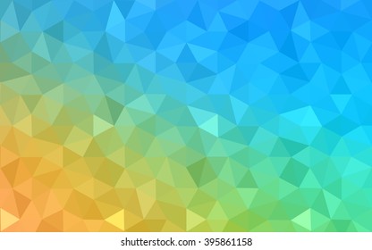 Multicolor blue, yellow, orange polygonal illustration, which consist of triangles. Geometric background in Origami style with gradient. Triangular design for your business.