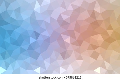 Multicolor blue, yellow, orange polygonal illustration, which consist of triangles. Geometric background in Origami style with gradient. Triangular design for your business.