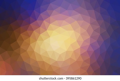 Multicolor blue, yellow, orange polygonal illustration, which consist of triangles. Geometric background in Origami style with gradient. Triangular design for your business.
