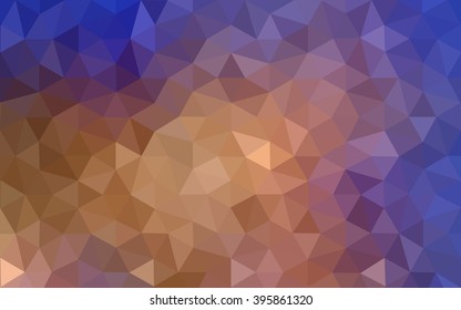 Multicolor blue, yellow, orange polygonal illustration, which consist of triangles. Geometric background in Origami style with gradient. Triangular design for your business.