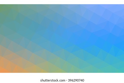 Multicolor blue, yellow, orange polygonal illustration, which consist of triangles. Geometric background in Origami style with gradient. Triangular design for your business.