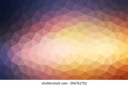 Multicolor blue, yellow, orange polygonal illustration, which consist of triangles. Geometric background in Origami style with gradient. Triangular design for your business.