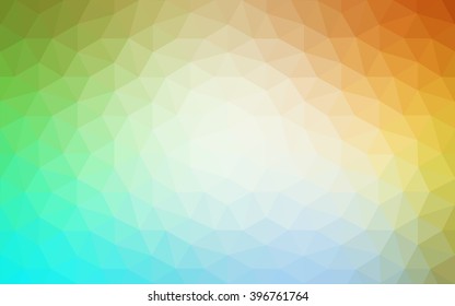 Multicolor blue, yellow, orange polygonal illustration, which consist of triangles. Geometric background in Origami style with gradient. Triangular design for your business.