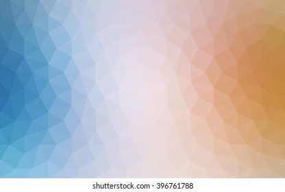 Multicolor blue, yellow, orange polygonal illustration, which consist of triangles. Geometric background in Origami style with gradient. Triangular design for your business.