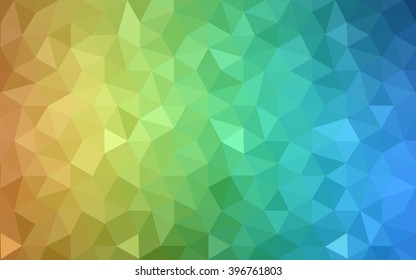 Multicolor blue, yellow, orange polygonal illustration, which consist of triangles. Geometric background in Origami style with gradient. Triangular design for your business.