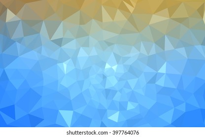 Multicolor blue, yellow, orange polygonal illustration, which consist of triangles. Geometric background in Origami style with gradient. Triangular design for your business.
