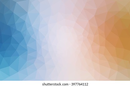 Multicolor blue, yellow, orange polygonal illustration, which consist of triangles. Geometric background in Origami style with gradient. Triangular design for your business.