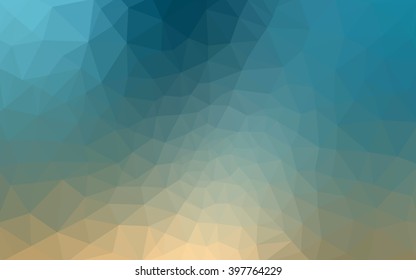 Multicolor blue, yellow, orange polygonal illustration, which consist of triangles. Geometric background in Origami style with gradient. Triangular design for your business.