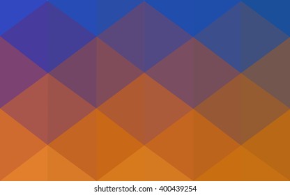 Multicolor blue, yellow, orange polygonal illustration, which consist of triangles. Geometric background in Origami style with gradient. Triangular design for your business.