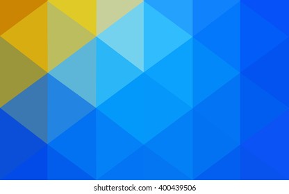 Multicolor blue, yellow, orange polygonal illustration, which consist of triangles. Geometric background in Origami style with gradient. Triangular design for your business.