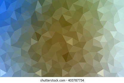 Multicolor blue, yellow, orange polygonal illustration, which consist of triangles. Geometric background in Origami style with gradient. Triangular design for your business.
