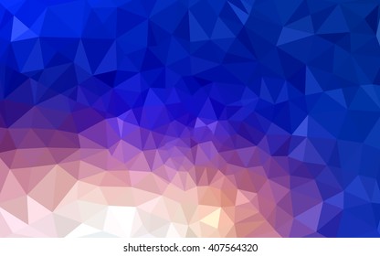 Multicolor blue, yellow, orange polygonal illustration, which consist of triangles. Geometric background in Origami style with gradient. Triangular design for your business.