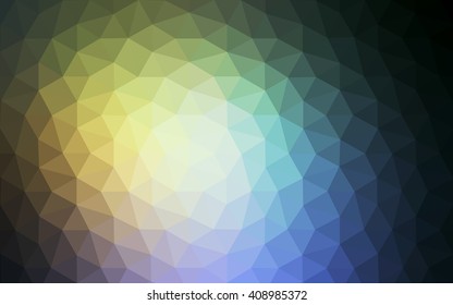Multicolor blue, yellow, orange polygonal illustration, which consist of triangles. Geometric background in Origami style with gradient. Triangular design for your business.