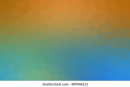 Multicolor blue, yellow, orange polygonal illustration, which consist of triangles. Geometric background in Origami style with gradient. Triangular design for your business.
