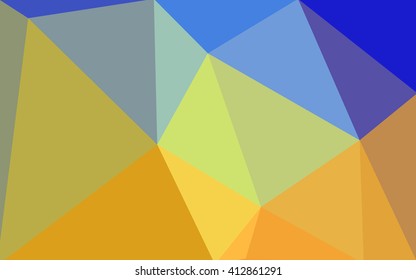 Multicolor blue, yellow, orange polygonal illustration, which consist of triangles. Geometric background in Origami style with gradient. Triangular design for your business.