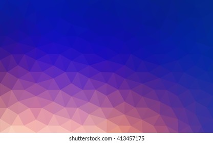 Multicolor blue, yellow, orange polygonal illustration, which consist of triangles. Geometric background in Origami style with gradient. Triangular design for your business.
