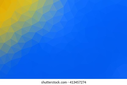 Multicolor blue, yellow, orange polygonal illustration, which consist of triangles. Geometric background in Origami style with gradient. Triangular design for your business.