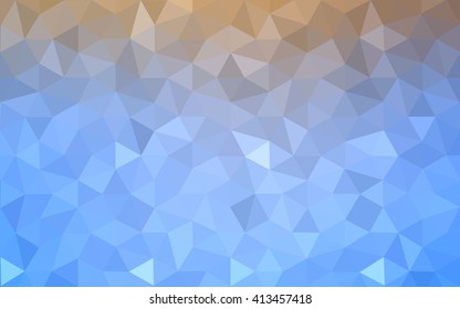 Multicolor blue, yellow, orange polygonal illustration, which consist of triangles. Geometric background in Origami style with gradient. Triangular design for your business.