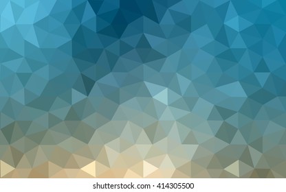 Multicolor blue, yellow, orange polygonal illustration, which consist of triangles. Geometric background in Origami style with gradient. Triangular design for your business.
