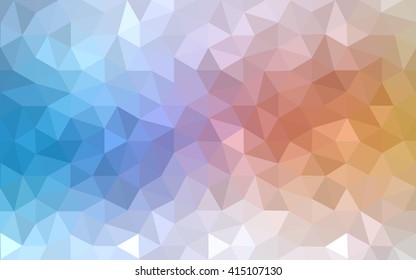 Multicolor blue, yellow, orange polygonal illustration, which consist of triangles. Geometric background in Origami style with gradient. Triangular design for your business.