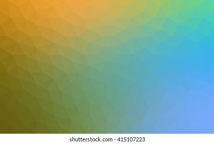 Multicolor blue, yellow, orange polygonal illustration, which consist of triangles. Geometric background in Origami style with gradient. Triangular design for your business.