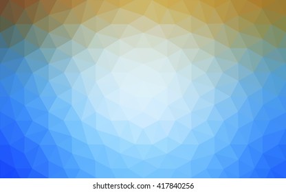 Multicolor blue, yellow, orange polygonal illustration, which consist of triangles. Geometric background in Origami style with gradient. Triangular design for your business.