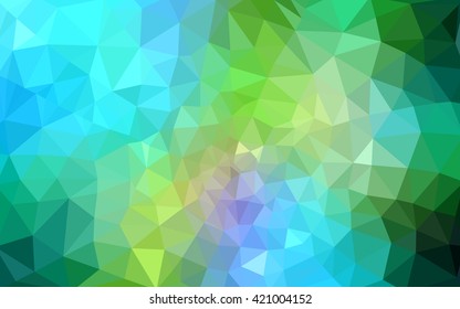 Multicolor blue, yellow, orange polygonal illustration, which consist of triangles. Geometric background in Origami style with gradient. Triangular design for your business.